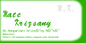 mate krizsany business card